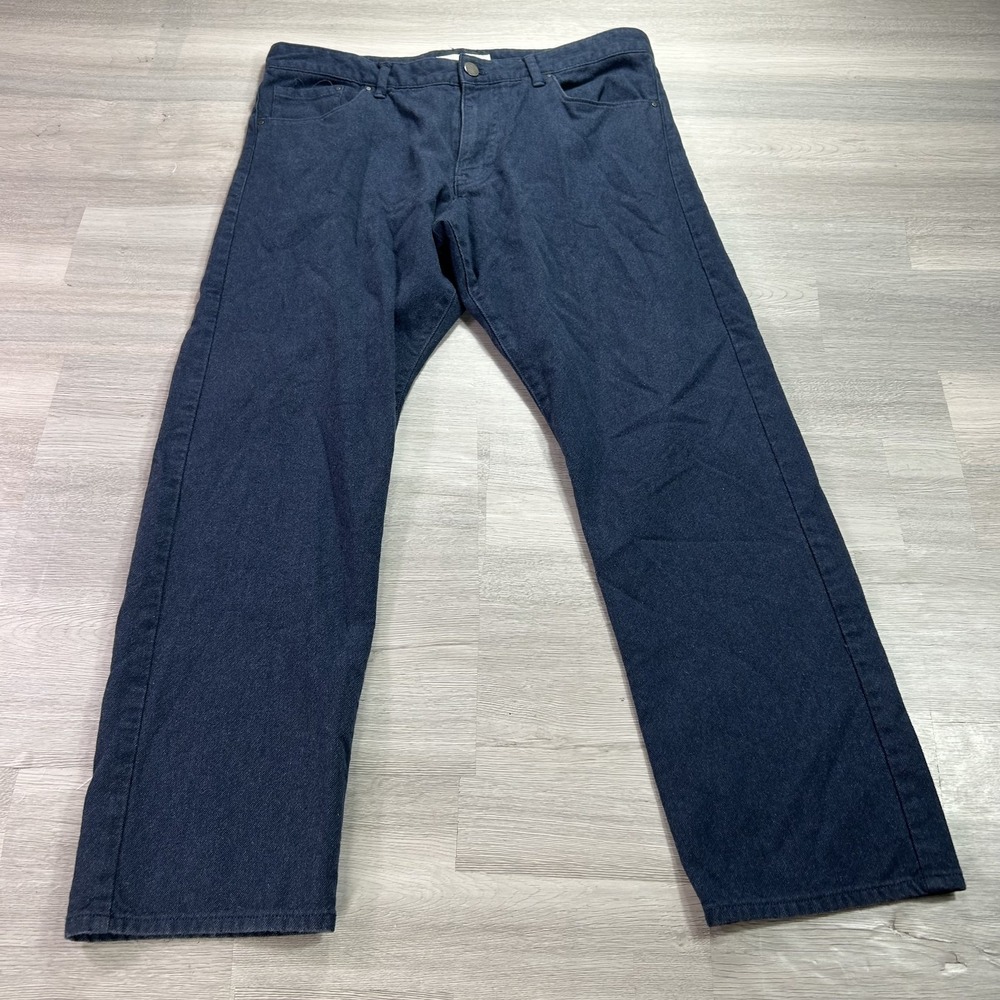 Calvin Klein Jeans Mens 36x30 Blue Regular Straight Cotton Denim Dark Wash Pants